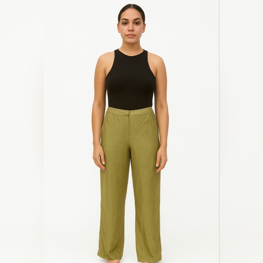 LAFAYETTE 148‎ LINEN CUPRO Straight Pants Silky Smooth Lightweight Size 6